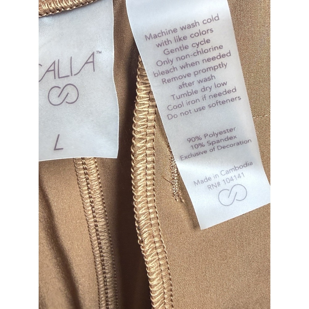 CALIA TrueLight Wide Leg Pants L Brown Rocky Mountain Mid Rise Travel - Picture 9 of 10